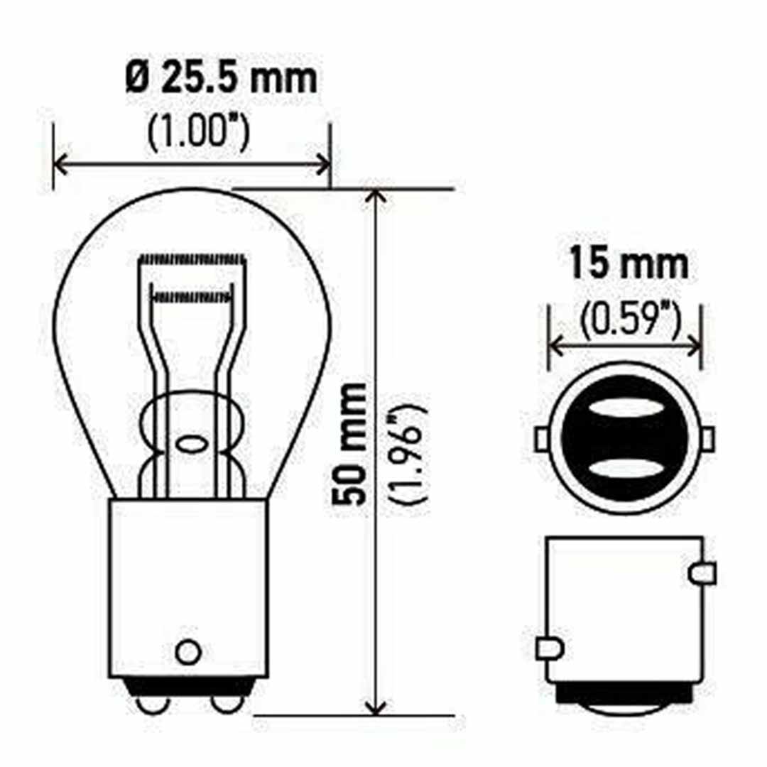 AMPOLLETA GLOBO GRANDE 12V 21W DOS CONTACTOS P/D HELLA - Image 3
