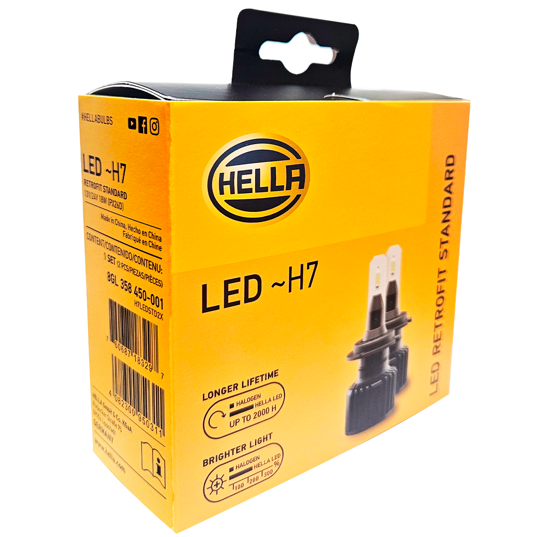 KIT DE AMPOLLETAS HELLA LED RETROFIT H7 12 Y 24V