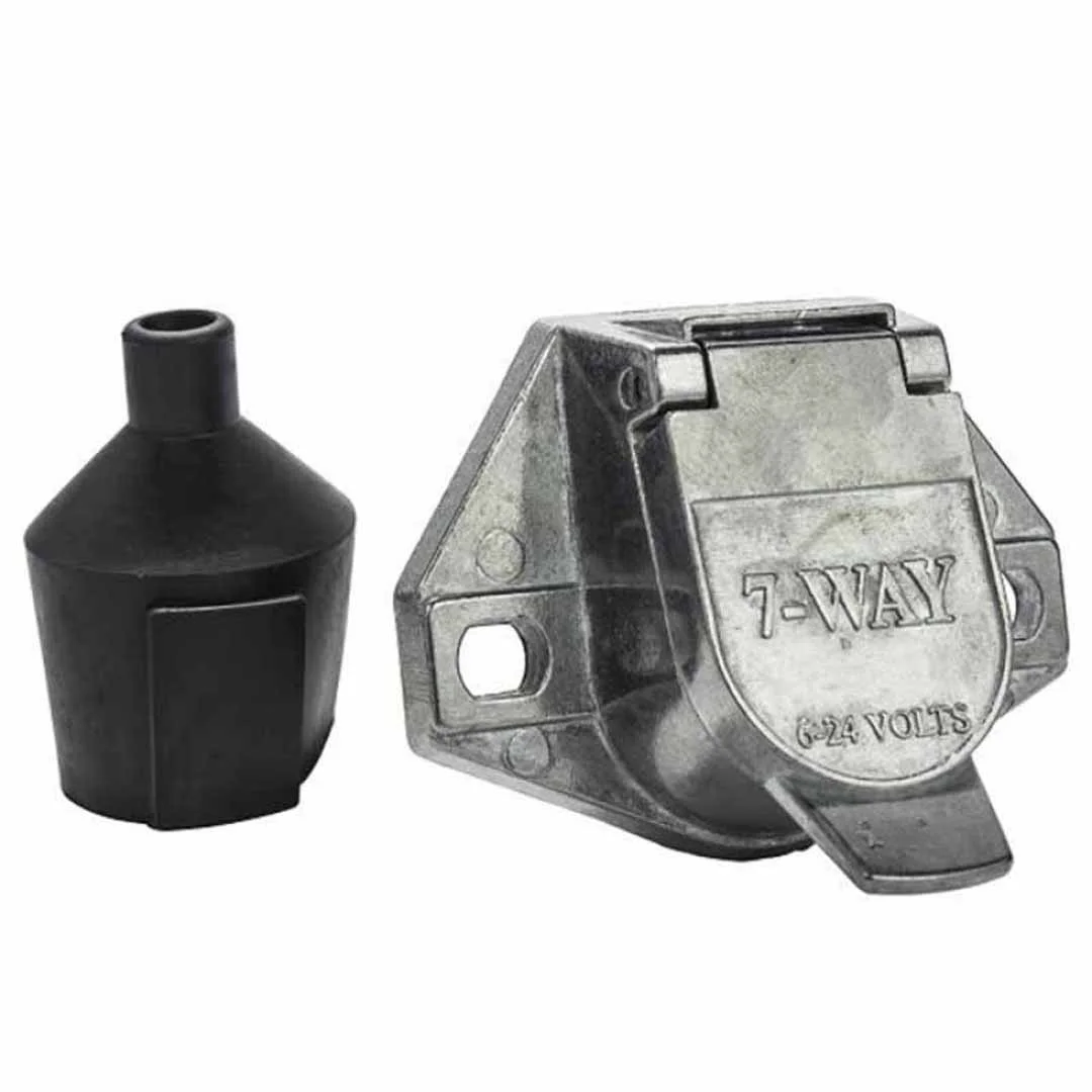 ENCHUFE HEMBRA METAL CON TAPA SAP