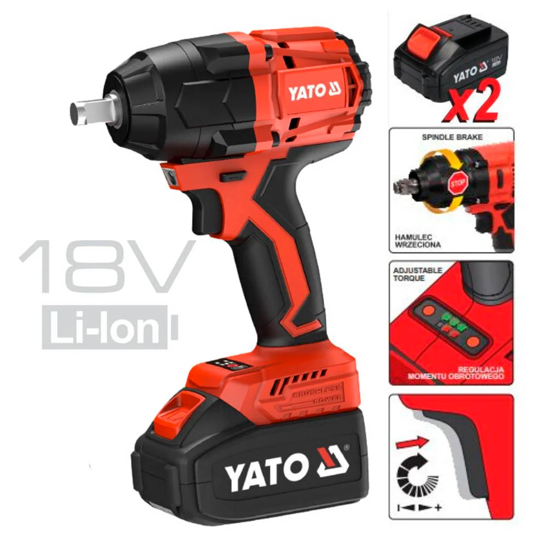 LLAVE PISTOLA DE IMPACTO 1/2" 18V 350 NM YATO - Image 3