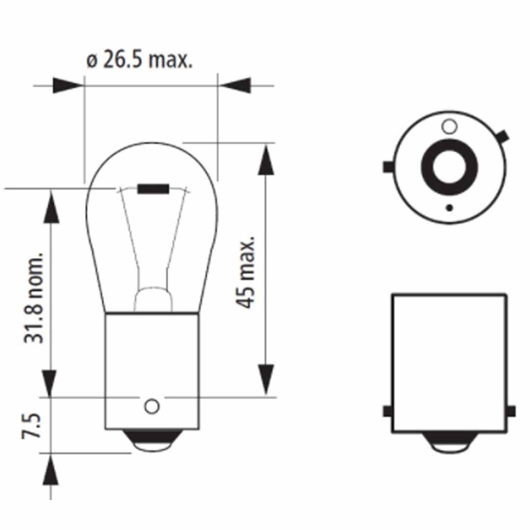 AMPOLLETA GLOBO GRANDE 12V 21W ÁMBAR NARVA - Image 3