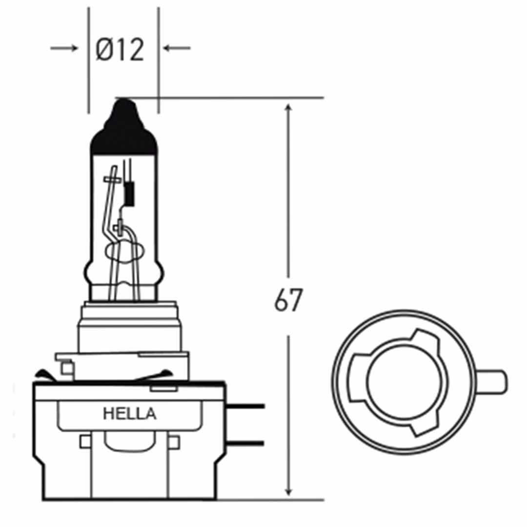 AMPOLLETA HALÓGENA H11 24V 70W HELLA - Image 3