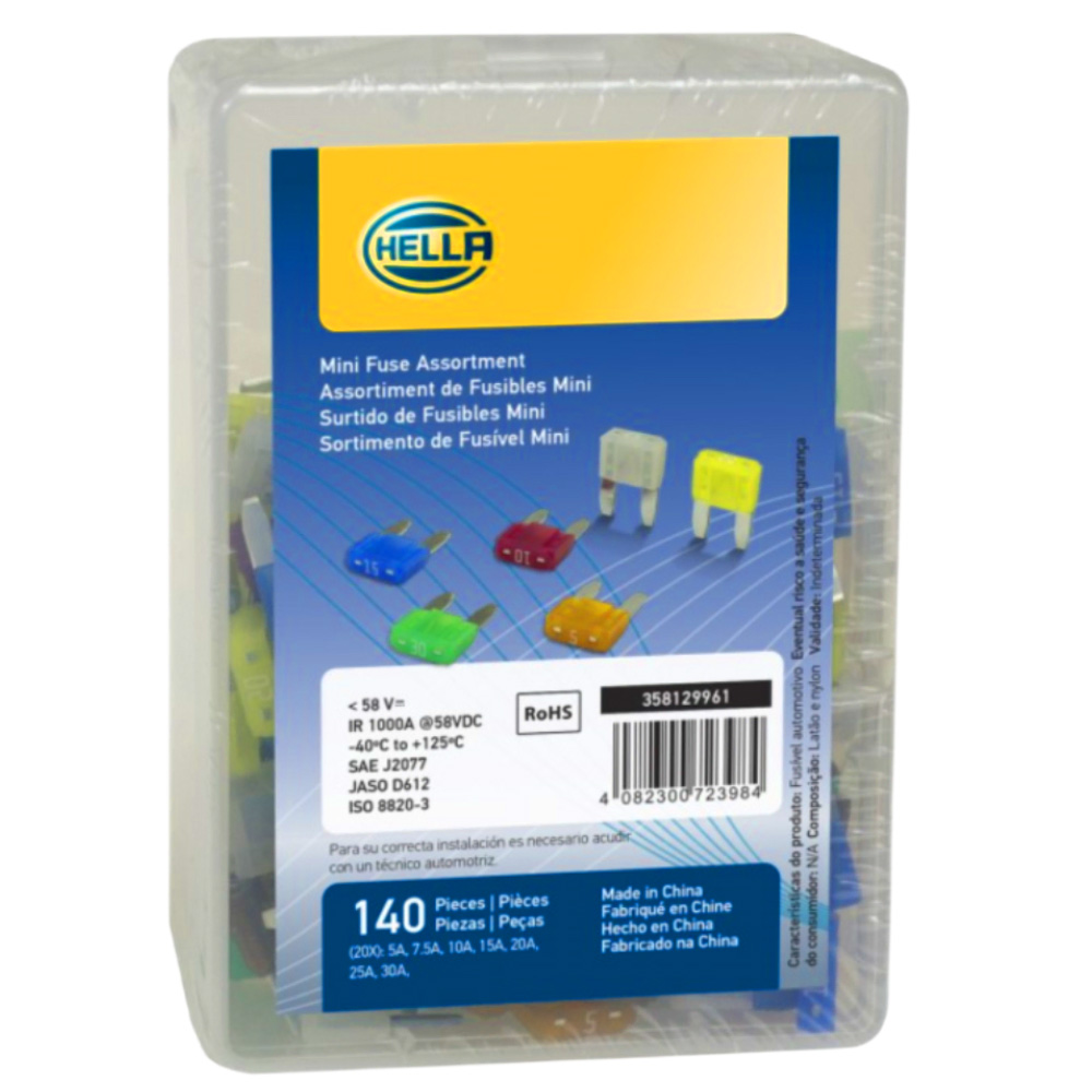 SURTIDO DE FUSIBLES MINI 140 PIEZAS HELLA