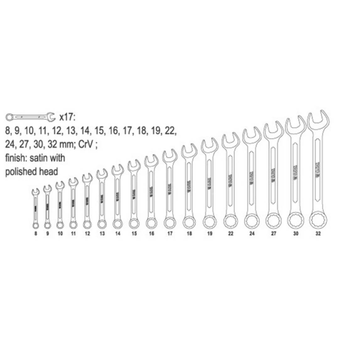 JUEGO DE LLAVES PUNTA Y CORONA 8-32 MM 17 PIEZAS - Image 2