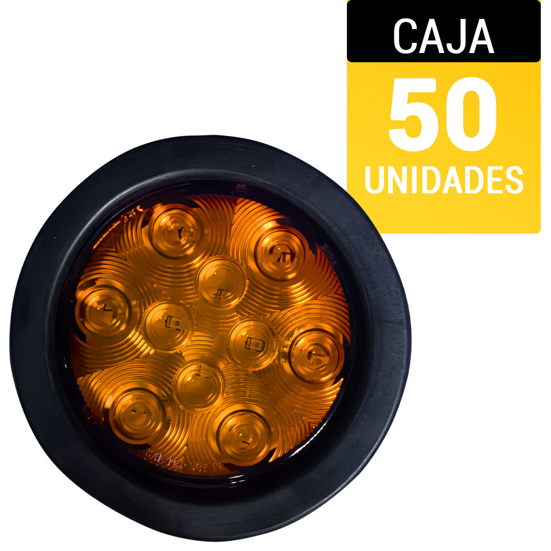 FOCO TRASERO LED MV 4" AMBAR CAJA 50 UNIDADES