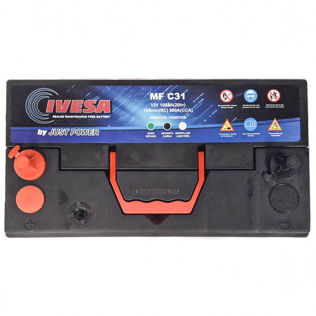 BATERIA 12V 100 AH 800 CCA BORNE CENTRAL CON PERNO JUST POWER - Image 2