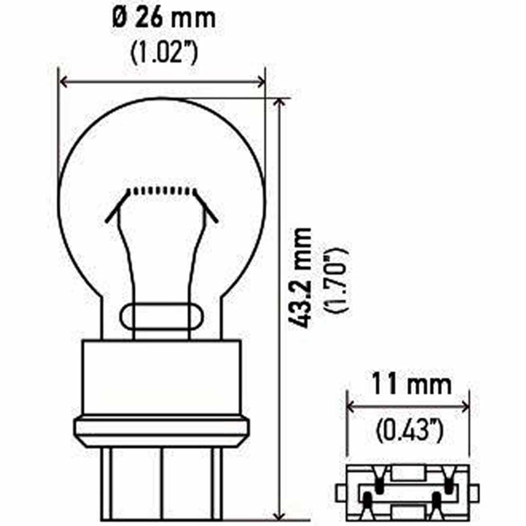 AMPOLLETA COLA DE PEZ 12V 27/7W DOS CONTACTOS AMBAR HELLA - Image 3