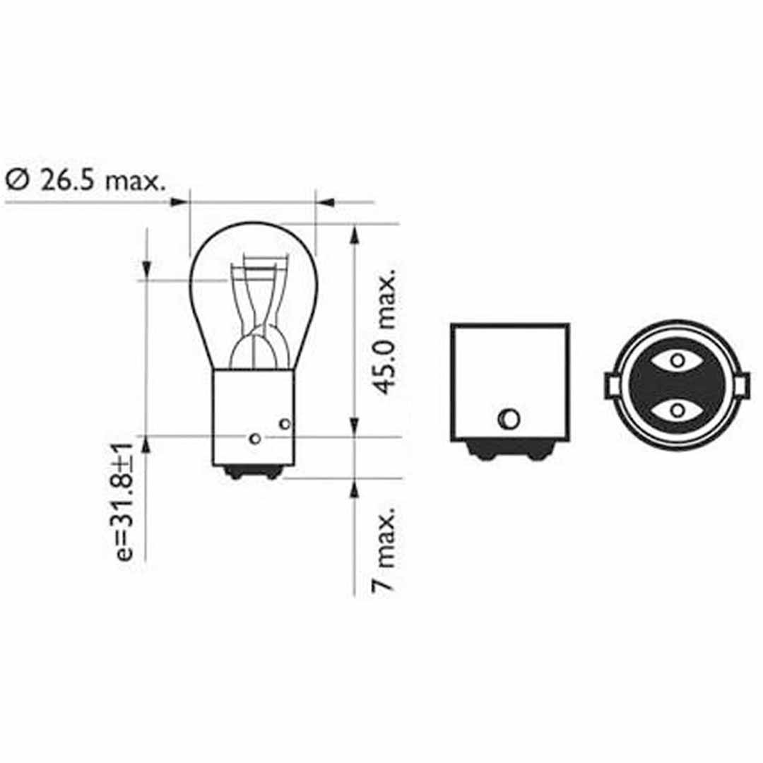 AMPOLLETA GLOBO GRANDE 12V 21W DOS CONTACTOS NARVA - Image 3