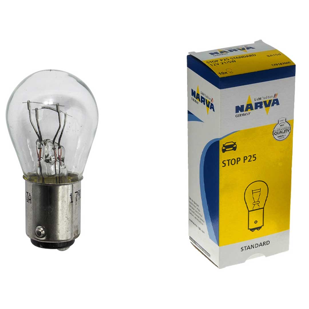 AMPOLLETA GLOBO GRANDE 12V 21W DOS CONTACTOS NARVA