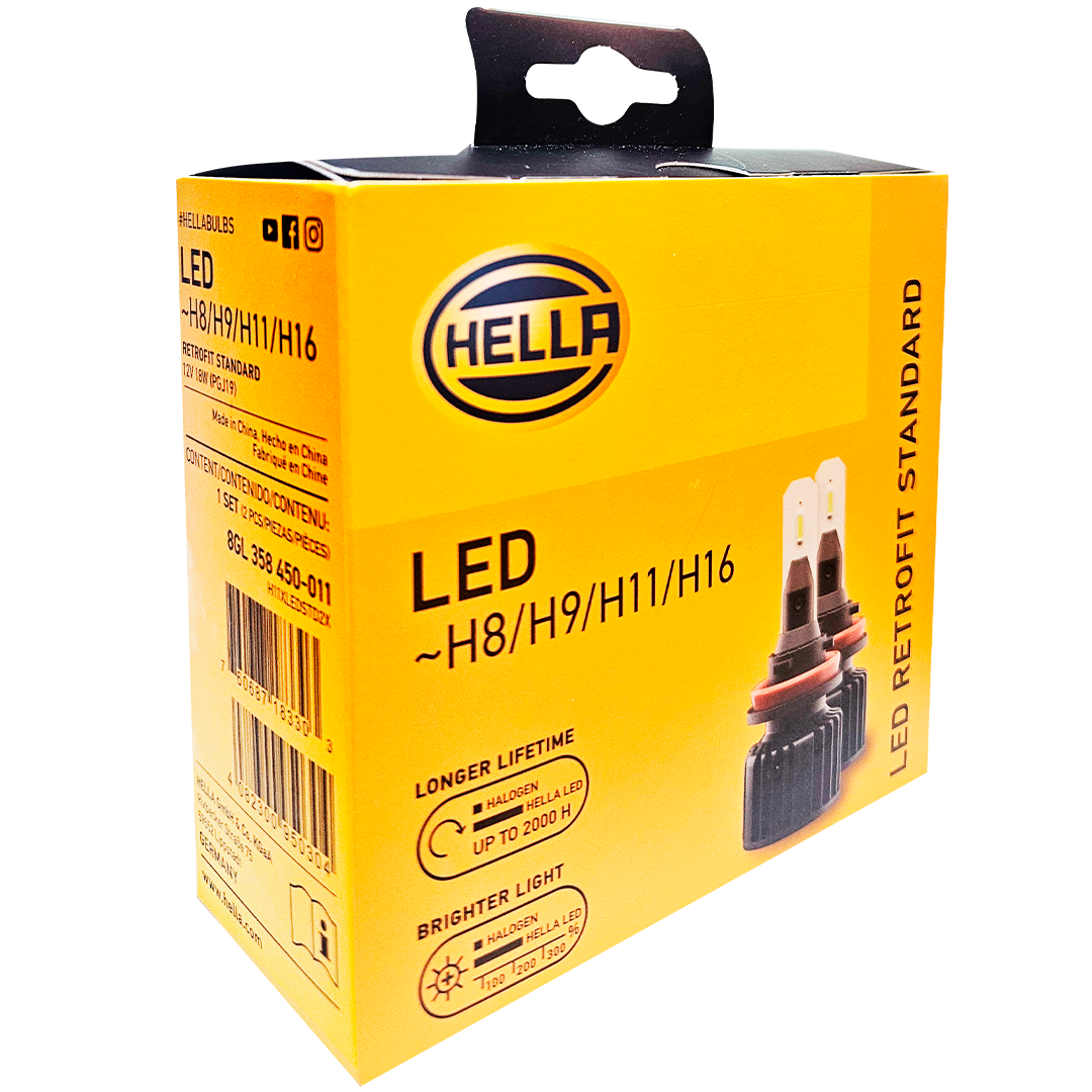 KIT DE AMPOLLETAS HELLA LED RETROFIT H8/H9/H11/H16 12V
