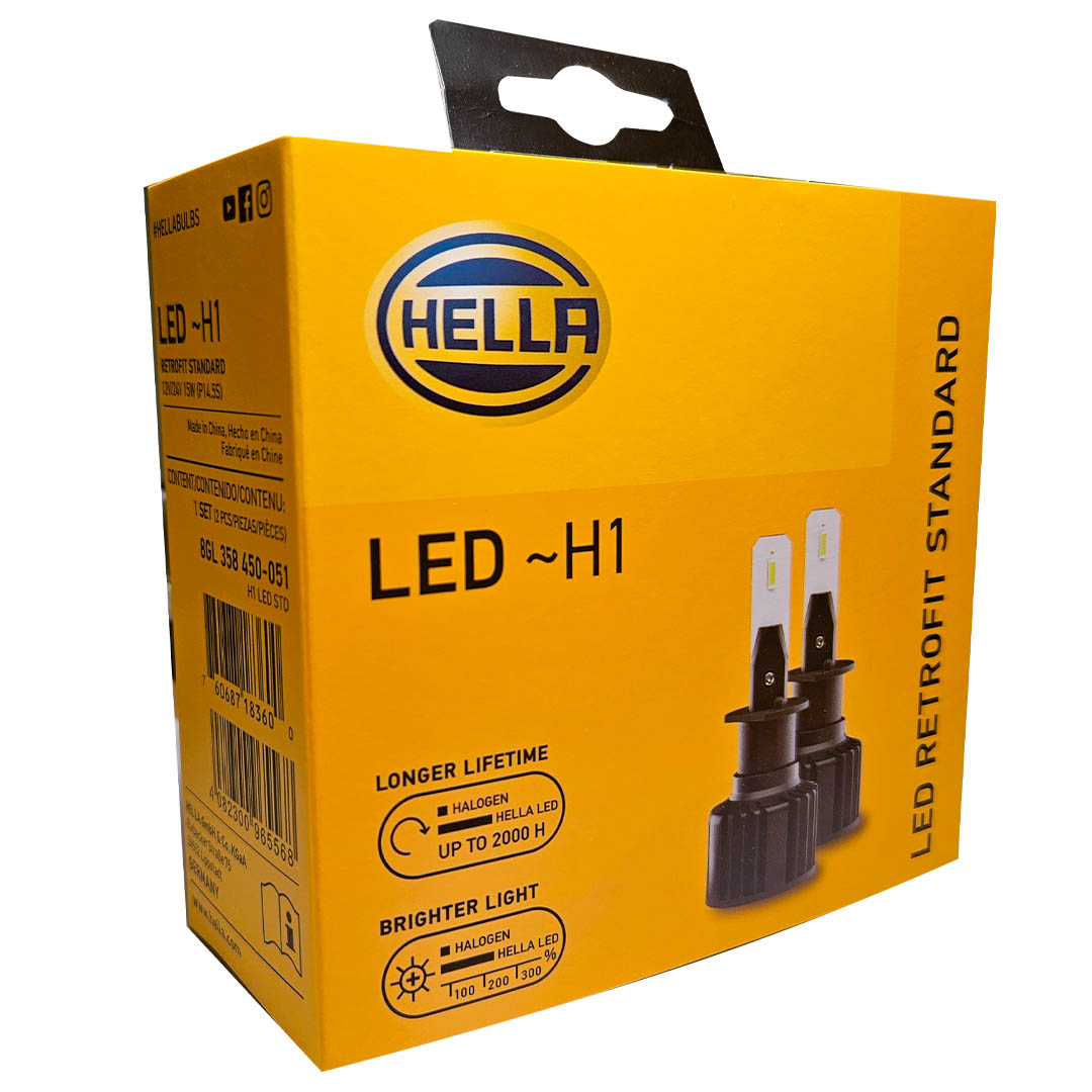 KIT AMPOLLETAS HELLA LED RETROFIT H1 12 Y 24V