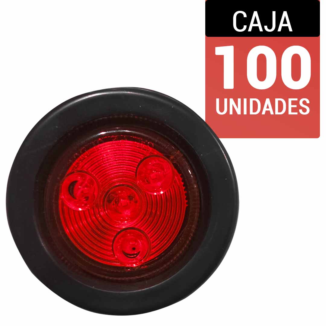 FOCO TROCHA LED MV 2" ROJO CAJA 100 UNIDADES