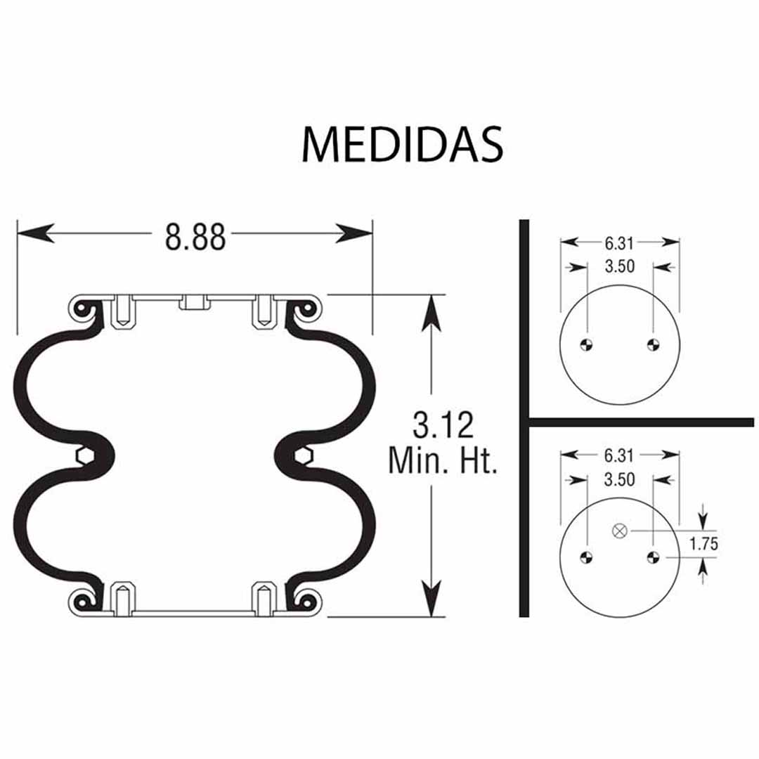PULMÓN DE LEVANTE 6910 - 2B9-200 PARA REMOLQUE - Image 4
