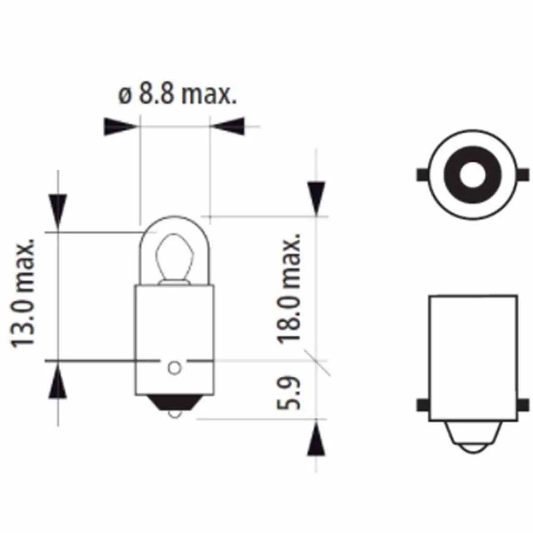 AMPOLLETA BALA 12V 2W NARVA - Image 3