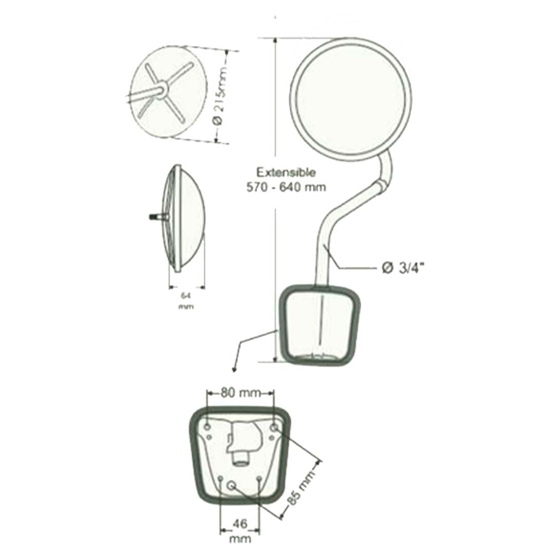 ESPEJO 8" ULTRAPANORÁMICO CON SOPORTE ACERO INOXIDABLE - Image 5