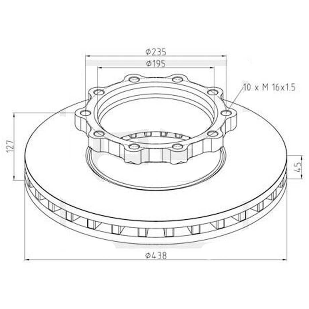 DISCO DE FRENO VENTILADO VOLVO B9 - Image 4