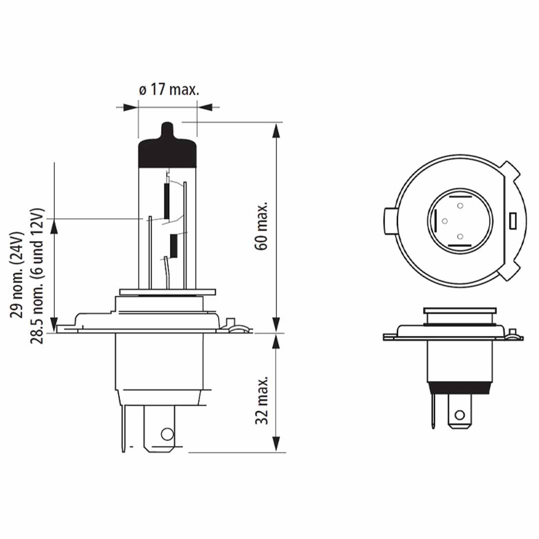 AMPOLLETA HALÓGENA H4 24V 75/70W NARVA - Image 3