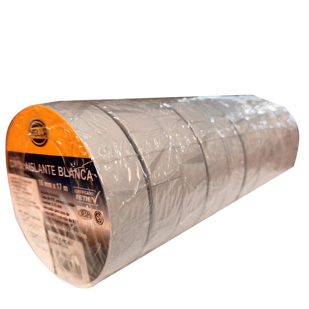 HUINCHA AISLANTE BLANCA 17 METROS HELLA PACK 10 UNIDADES - Image 2