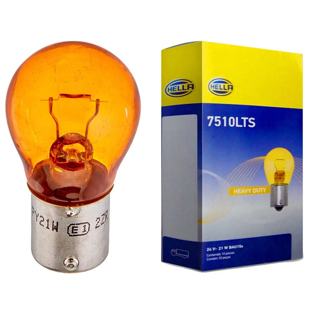 AMPOLLETA GLOBO GRANDE 24V 21W AMBAR HELLA