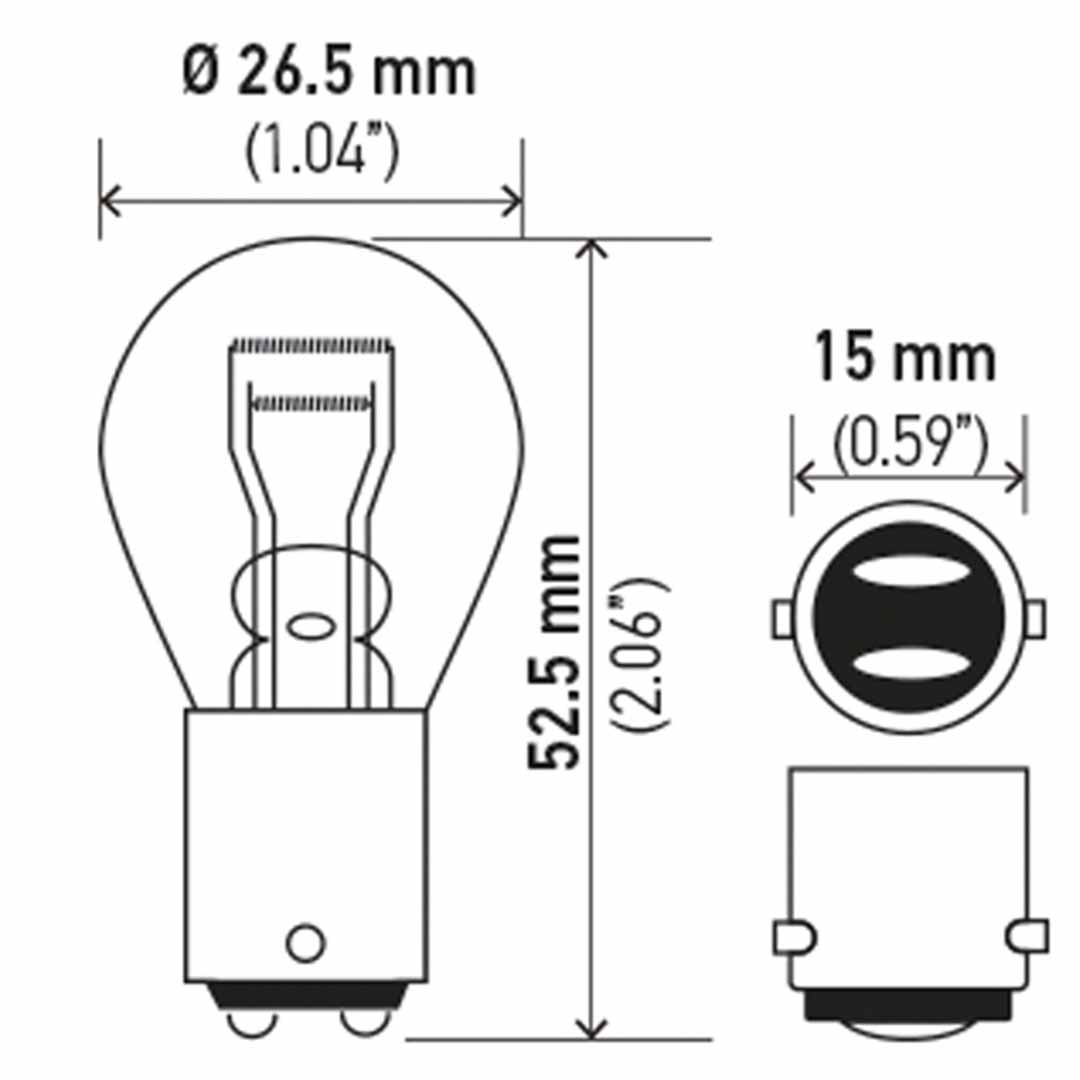 AMPOLLETA GLOBO GRANDE 12V 21W DOS CONTACTOS HELLA - Image 3