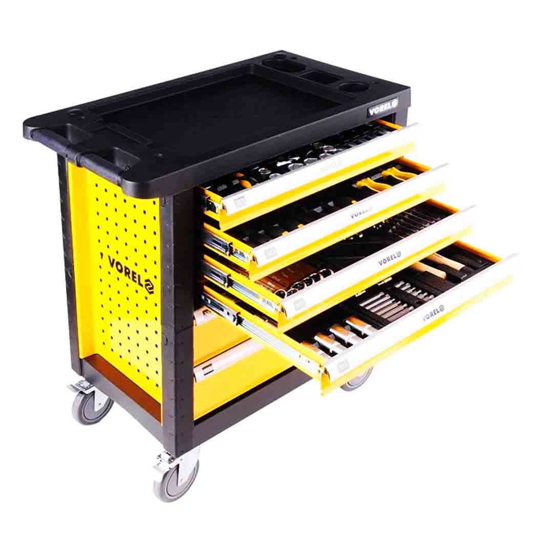 CARRO DE TRABAJO CON HERRAMIENTAS 177 PIEZAS VOREL - Image 3