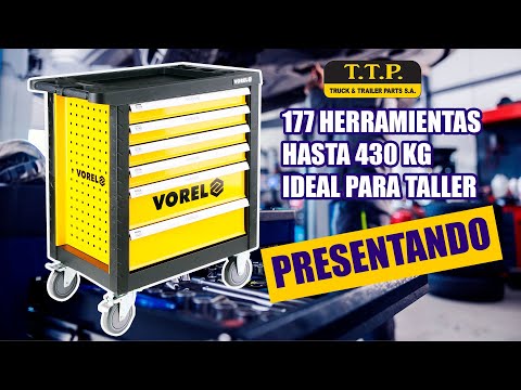 CARRO DE TRABAJO CON HERRAMIENTAS 177 PIEZAS VOREL