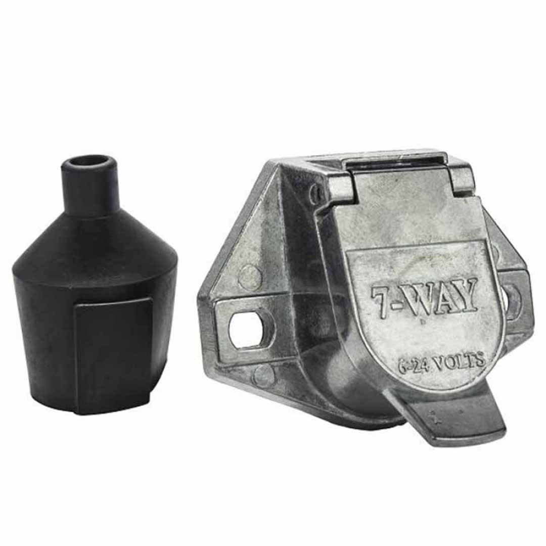 ENCHUFE HEMBRA METAL CON TAPA SAP