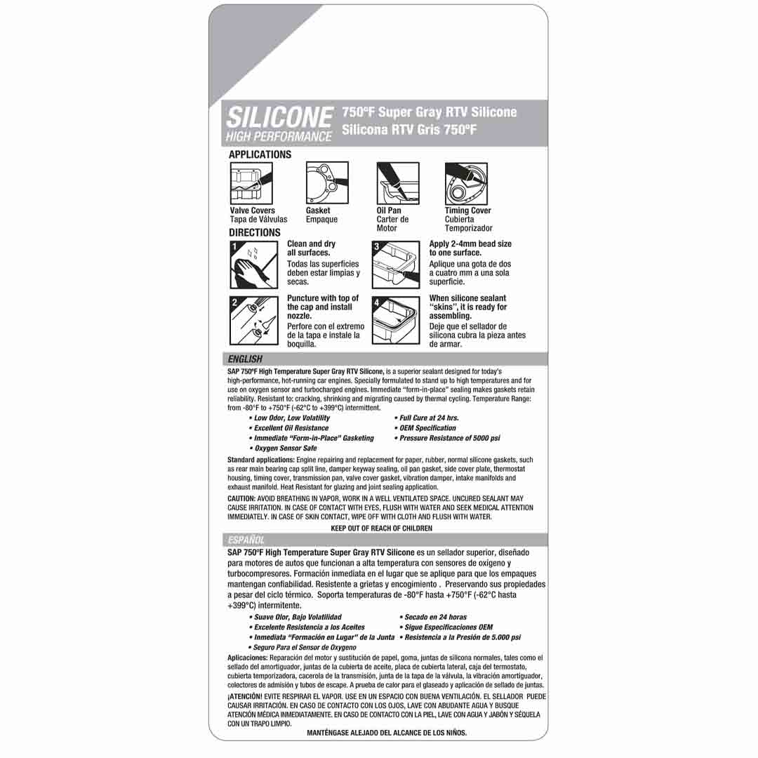 SILICONA ULTRA GREY 399° C 100G ALTAS TEMPERATURAS SAP - Image 2