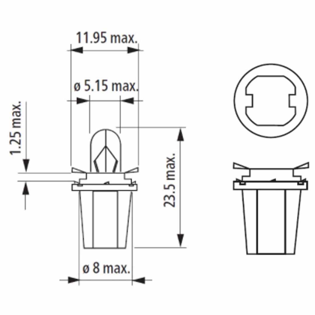 AMPOLLETA TABLERO 24V 1,2W GREY NARVA - Image 3