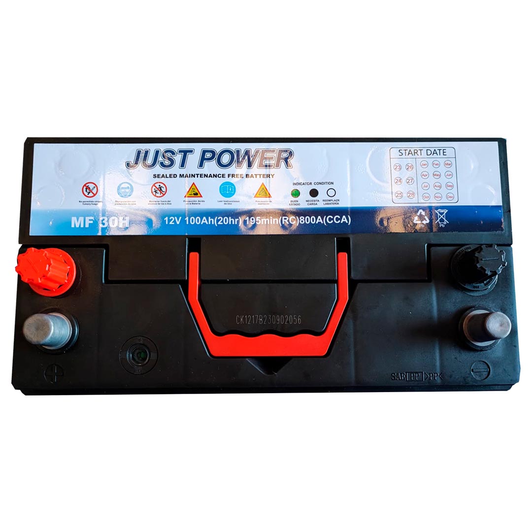 BATERIA 12V 100 AH 800 CCA BORNE ESTANDAR + IZQ JUST POWER - Image 2