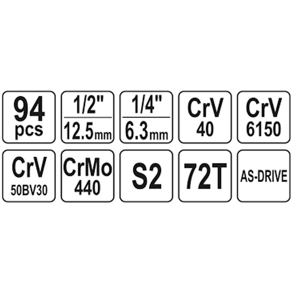 SET DE DADOS 1/2" Y 1/4" 94 PIEZAS YATO - Image 4