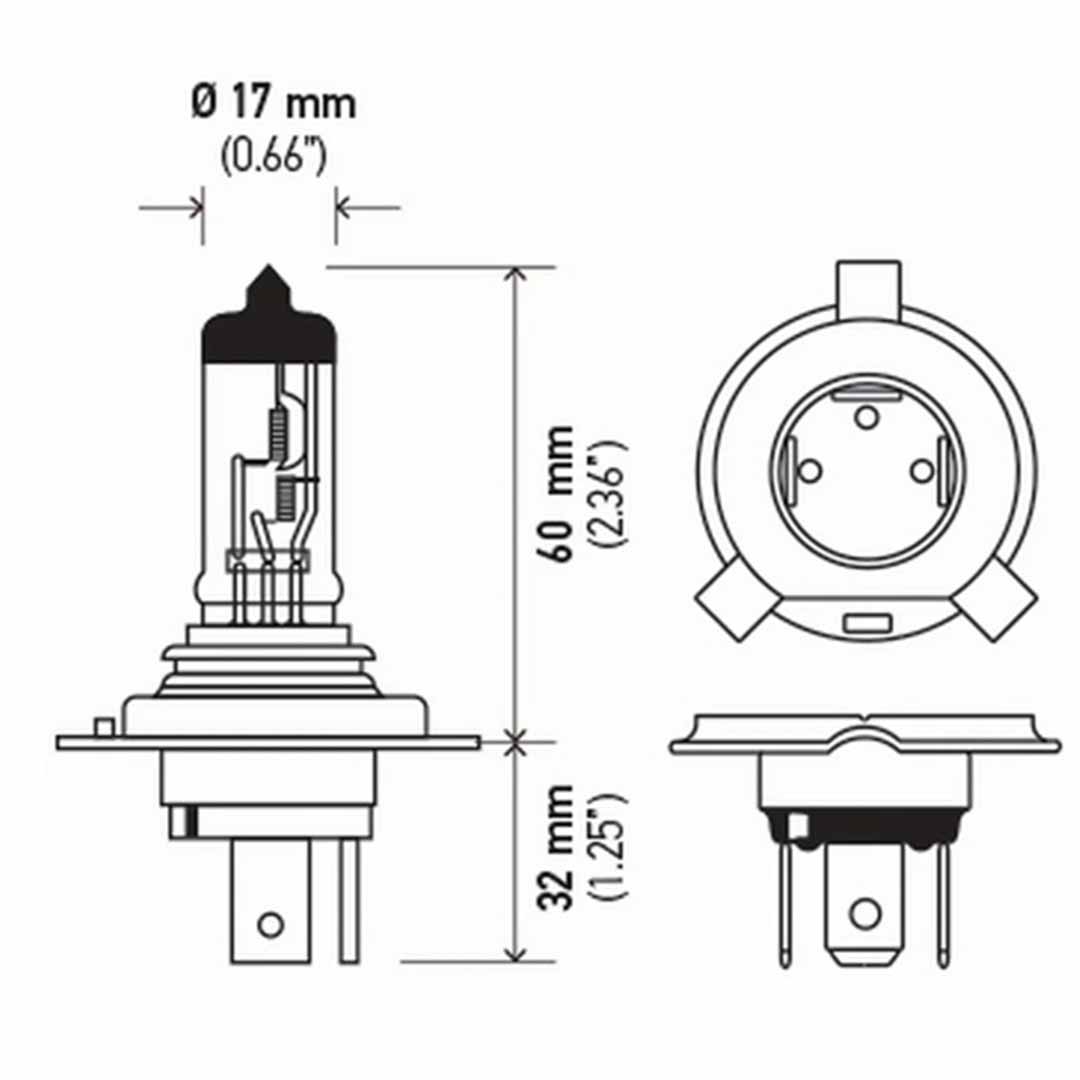 AMPOLLETA HALÓGENA H4 12V 60/55W HELLA - Image 3