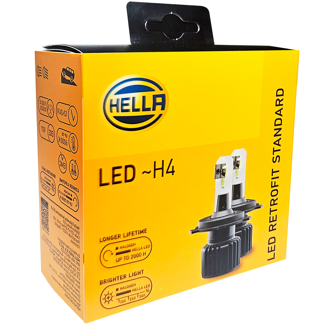 KIT DE AMPOLLETAS HELLA LED RETROFIT H4 12 Y 24V